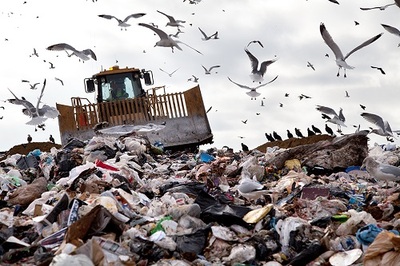 Rubbish on landfill